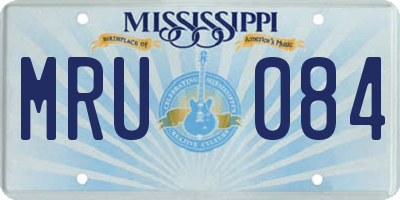 MS license plate MRU084