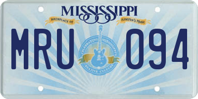 MS license plate MRU094