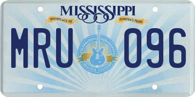 MS license plate MRU096