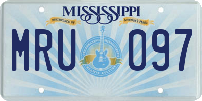 MS license plate MRU097