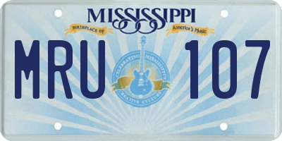 MS license plate MRU107