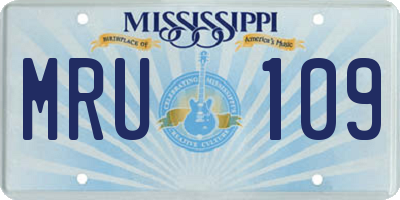 MS license plate MRU109