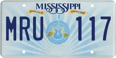 MS license plate MRU117