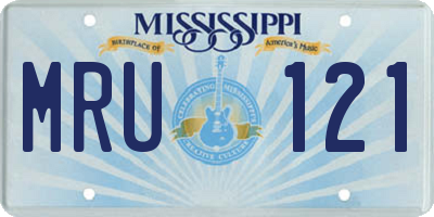 MS license plate MRU121
