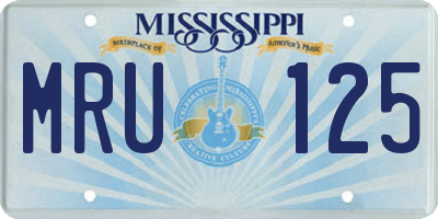 MS license plate MRU125