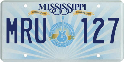 MS license plate MRU127