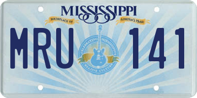 MS license plate MRU141