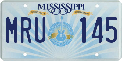 MS license plate MRU145