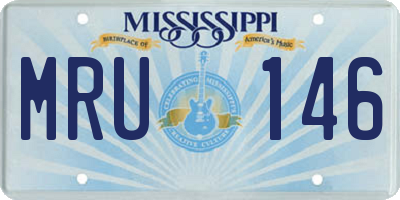 MS license plate MRU146