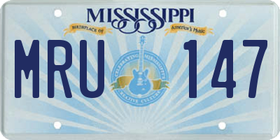 MS license plate MRU147