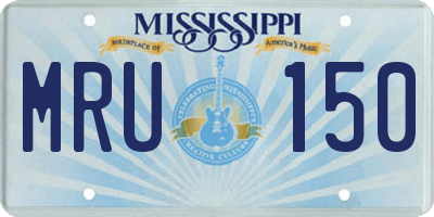MS license plate MRU150