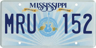 MS license plate MRU152