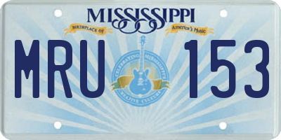 MS license plate MRU153
