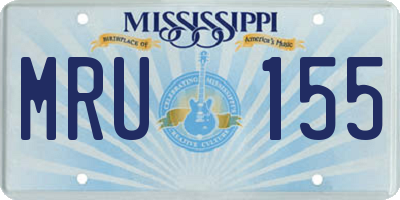 MS license plate MRU155