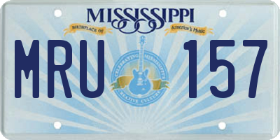 MS license plate MRU157