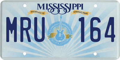MS license plate MRU164