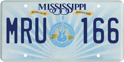 MS license plate MRU166