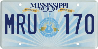 MS license plate MRU170
