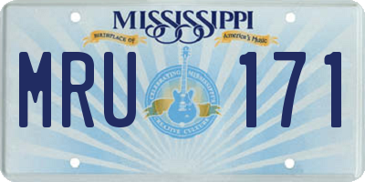 MS license plate MRU171