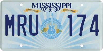 MS license plate MRU174