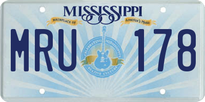 MS license plate MRU178