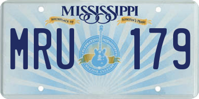 MS license plate MRU179
