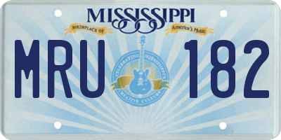 MS license plate MRU182