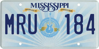 MS license plate MRU184