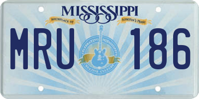 MS license plate MRU186