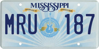 MS license plate MRU187