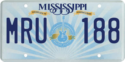 MS license plate MRU188