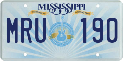 MS license plate MRU190