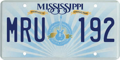 MS license plate MRU192