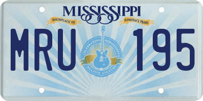 MS license plate MRU195