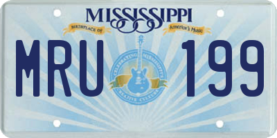 MS license plate MRU199