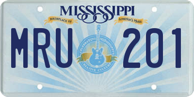MS license plate MRU201