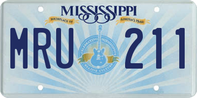 MS license plate MRU211