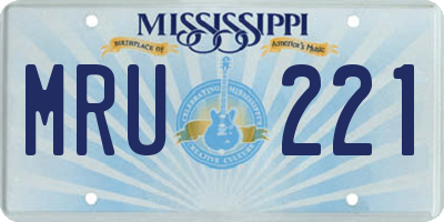 MS license plate MRU221