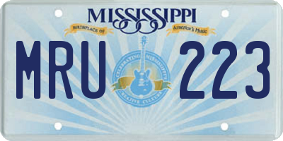 MS license plate MRU223