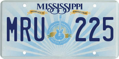 MS license plate MRU225
