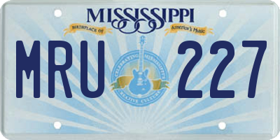 MS license plate MRU227