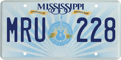 MS license plate MRU228