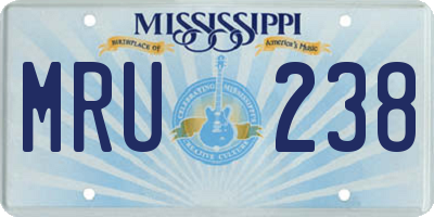 MS license plate MRU238