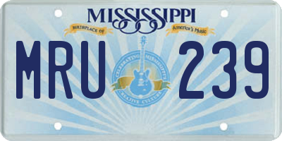 MS license plate MRU239