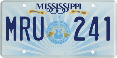 MS license plate MRU241