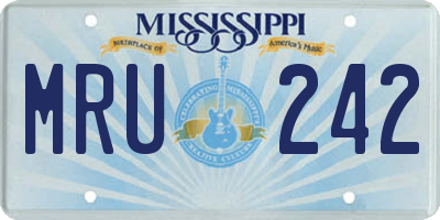 MS license plate MRU242