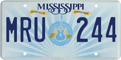 MS license plate MRU244