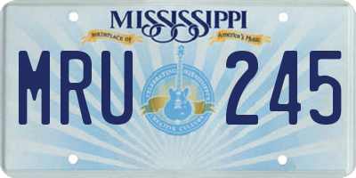MS license plate MRU245
