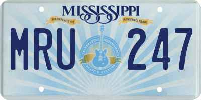 MS license plate MRU247