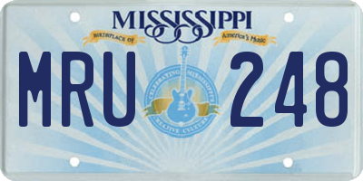 MS license plate MRU248